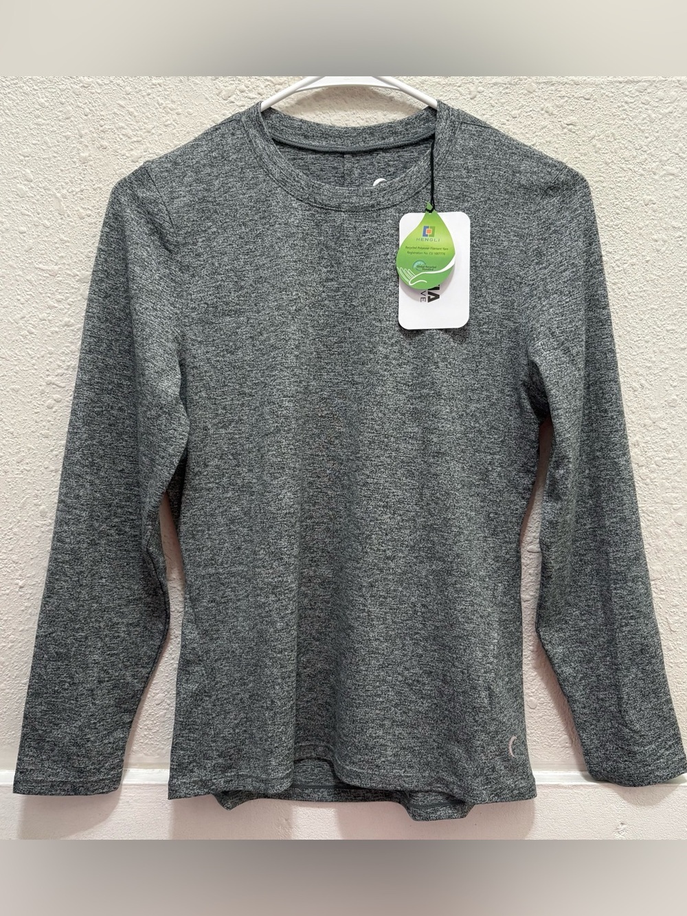 Zyia Active Downtime Long Sleeve Tee in Grey Heather NWT XS